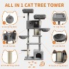 Acekool 66" Large Cat Tree Tower for Big Cats, Multi-Level Activity Center with Spacious Condos, Hammock, Sisal Posts, Perches & Hanging Balls - 2 of 4