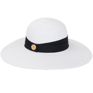 Magid Straw Button Ribbon Floppy Hat - 1 of 1