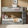 Full Over Full Bunk Bed with Trundle, Staircase Storage, Convertible 3-in-1 Design, Solid Wood Frame - 2 of 4
