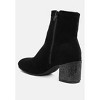 Chena Rhinestones Embellished Block Heel Boots - 3 of 4