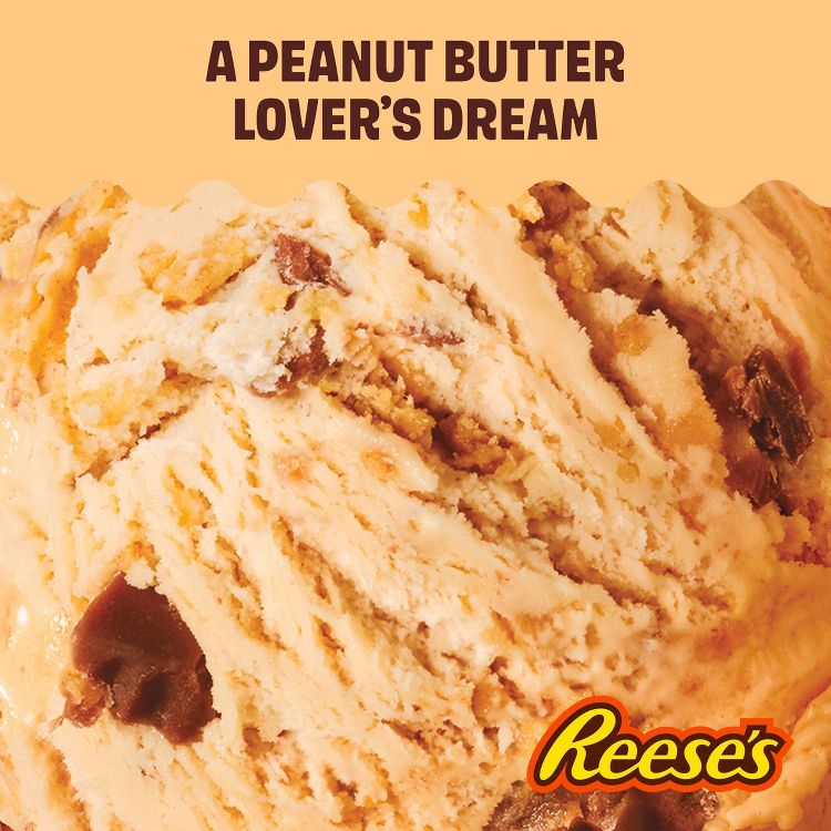 Reese's Peanut Butter Light Frozen Ice Cream with Reese's Peanut Butter Cups & Peanut Butter Swirl – 48 fl oz, 4 of 8