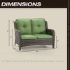 UPTIOT 49'' Polyethylene (PE) Wicker Outdoor Loveseat Green - 4 of 4