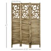 MAYEERTY 3 Panel Room Divider 4.7'Tall Wood Indoor Portable Folding Privacy Screen Partition Wall Divider for Home Natural - 4 of 4