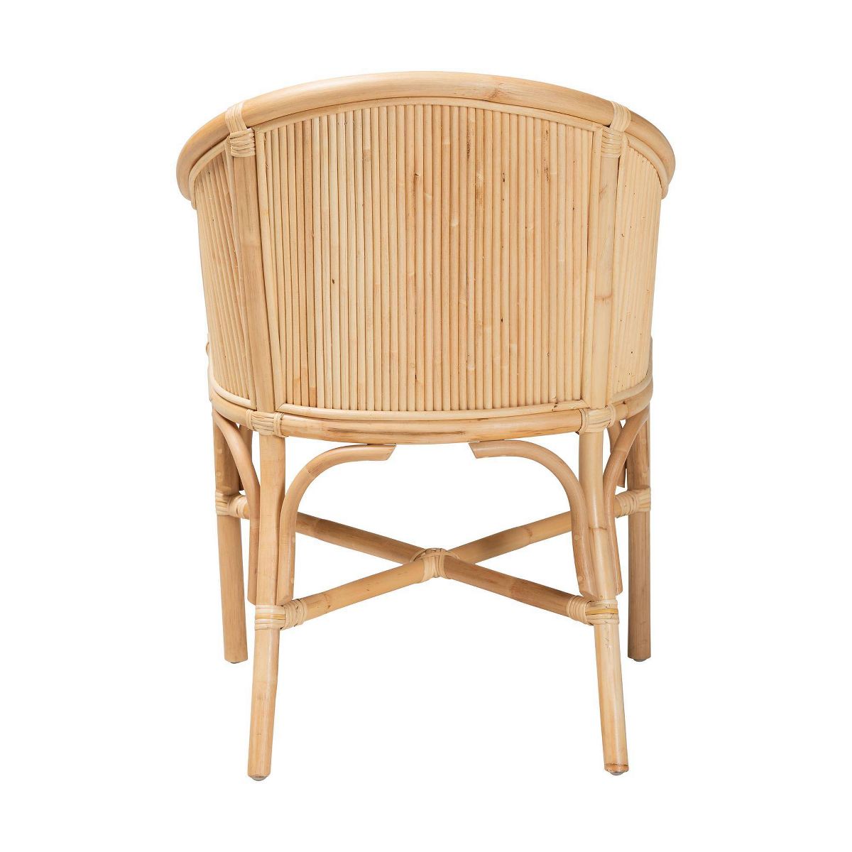 bali & pari Hollis Natural Rattan Barrel Chair with Cushion Natural