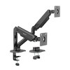 Mount-It! Full Motion Dual Monitor Mount with Spring Arms, 17 in. to 32 in. with Tilt, Rotation, Swivel, Height Adjustment, Clamp or Grommet, Black - image 3 of 4