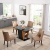 61" Rectangle MDF Extendable Dining Table,Kitchen Table With Storage And MDF Base,Wooden Table For Home Kitchen Dining Room-Cuddlewood - 3 of 4