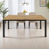 5-Piece Dining Table Set, Solid Acacia Wood Table with Iron Legs and 4 Matching Dining Chairs for Kitchen or Dining Room - 2 of 4