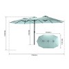 14FT Double Sided Polyester Outdoor Umbrella,Garden Umbrella With 12 Ribs,Patio Large Rectangular Umbrella,Base Not Included-Coolbibila - 4 of 4