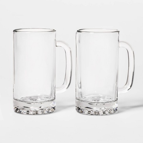 16oz 2pk Glass Beer Mugs Threshold Target