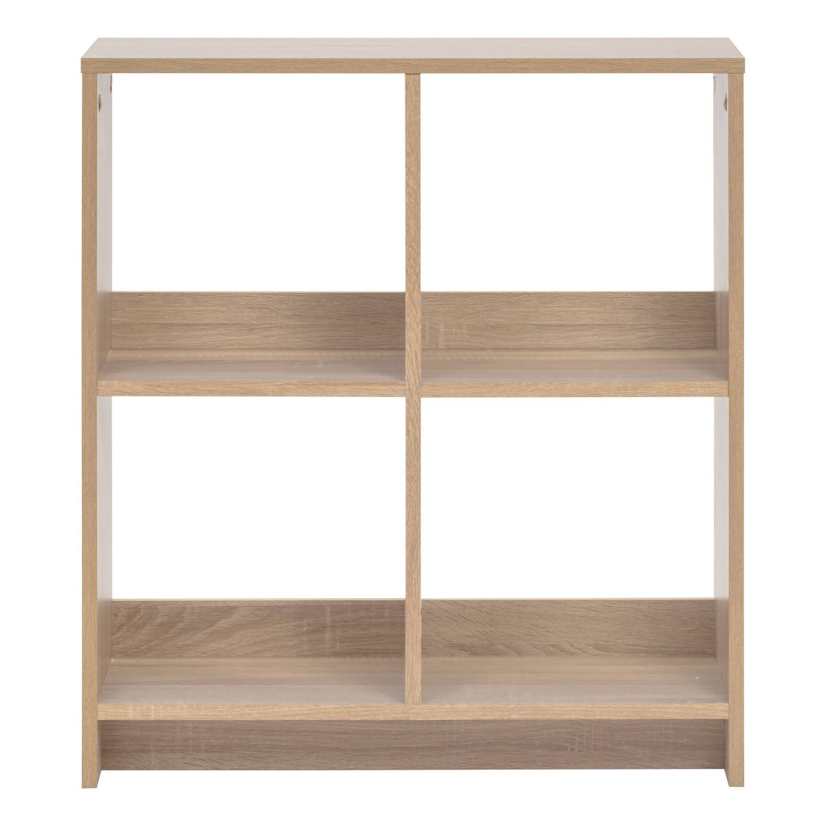 Iris heavy-duty 4-cube organizer shelf, light wood-grain frame