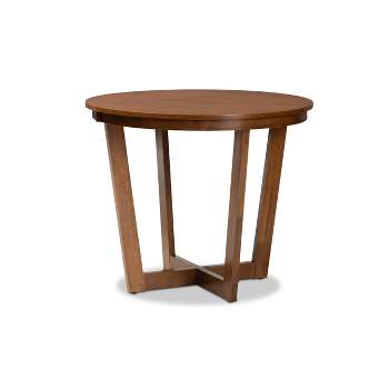35" Alayna Wide Round Wood Dining Table - Baxton Studio