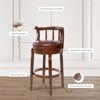 NicBex Seat Height 29.5 Inch Swivel Bar Stools,Modern Wooden Barstools Chair with Leather Cushion for Home Kitchen Counter,Brown - 4 of 4