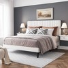 Velvet Bed Frame with Adjustable Tufted Headboard and Platform Base Box Spring Optional - 3 of 4