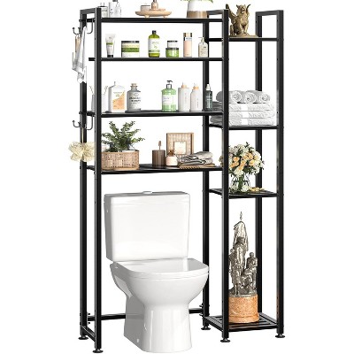 Simple Trending 8 Tier Over The Toilet Storage Black