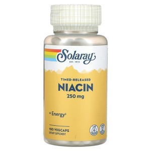 Solaray Timed-Released Niacin, 250 mg, 100 VegCaps - 1 of 2