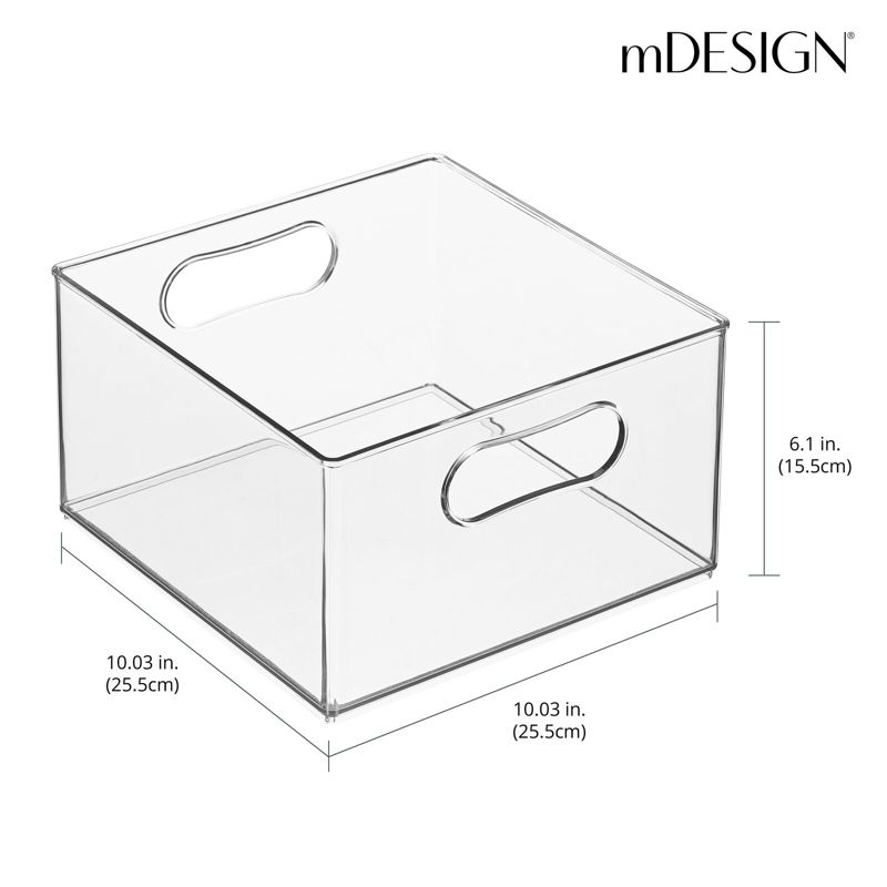 mDesign Plastic Closet Storage Organizer Container Bin, Handles, 4 of 9