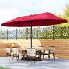 Outsunny 15ft Patio Umbrella Double-Sided Outdoor Market Extra Large Umbrella with Crank Handle for Deck, Lawn, Backyard and Pool - 3 of 4