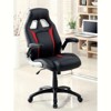 APRILSOUL Black and Red 1pc Stylish Office Chair Upholstered Comfort Adjustable Chair Relax Gaming Office Chair - 3 of 4
