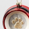 Glass Santa Belt Pet Bowl with Glittered Paw Print Christmas Tree Ornament Red/Black/Gold - Wondershop™: Indoor Decor - 3 of 3