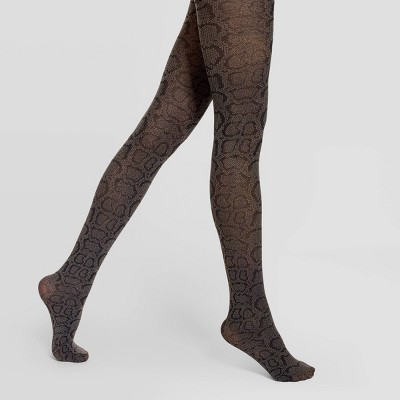 snake print thigh highs