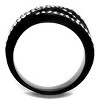 Slickblue Women’s Black Crossover Ring, Stainless Steel with Montana & Clear Pave Synthetic Crystals, Twisted Band, 5–10 - 3 of 4