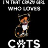 Women's Design By Humans I'm That Crazy Girl Who Loves Cats Cartoon By MeowShop Racerback Tank Top - image 2 of 2