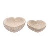 Sagebrook Home Set of 2 Carved Wood Bowls Wooden Nesting Heart Bowls for Table Decor and Display - 2 of 4