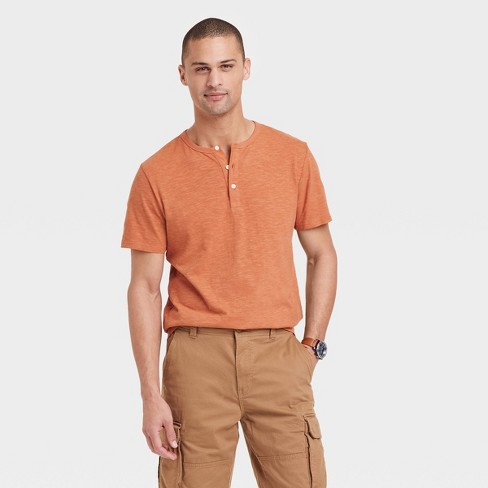 Orange hot sale henley shirt