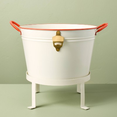 12.9L Beverage Tub Stand Cream - Hearth & Hand™ with Magnolia