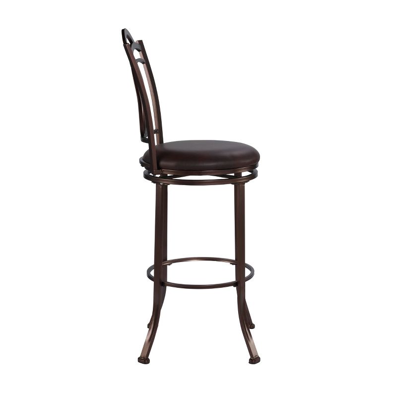 Colton Faux Leather Padded Seat Barstool Brown - Linon, 4 of 10