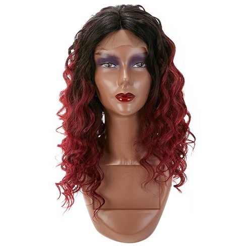 Red Highlights Wigs Body Wave Lace Frontal Wig With Burgundy Highlights  -Alipearl Hair