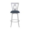 30" Lola Contemporary Bar Height Barstool in Brushed Stainless Steel Finish, Armless Design with Lumbar Support, Perfect for Kitchen - 3 of 4