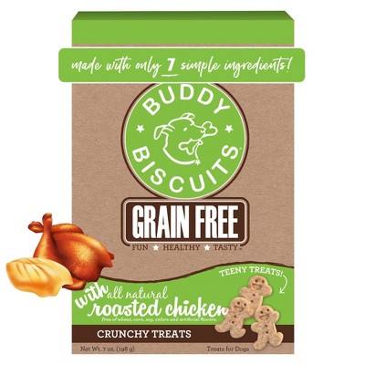 Buddy Biscuits Grain-Free Oven Baked Treats with Roasted Chicken Dry Dog Treats - 7oz