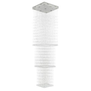 LLHZSY 9-Light Modern Luxury Crystal Chandelier Flush Mount High Ceilling Lighting Fixture-Chrome-W23 3/5" x H98 2/5" - 1 of 4