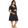 Maternity Knee Length A-Line Elbow Sleeve Dress - 24seven Comfort Apparel™ - 2 of 4