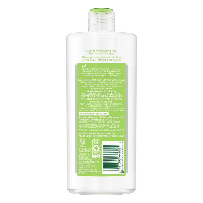 Simple Micellar Cleansing Water - Unscented - 13.5 fl oz, 4 of 16