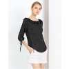 Allegra K Women's Vintage 3/4 Sleeve Boat Neck Ruffled Dots Print Blouse - 4 of 4