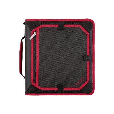 Five Star 2" 3-Ring Zipper Binders Black/Red (29052CE8)