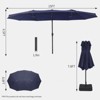 15 Ft Double Canopy Patio Umbrella, Rectangular Sun Shade, Market Umbrella for Garden, Backyard, Poolside, and Outdoor Entertaining - 3 of 4