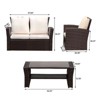 Sapphtopaz Patio Furniture Set Wicker Woven Sectional Outdoor Chairs with Cushion and Coffee Table Sofa Set for Outdoor, Terrace - 2 of 4