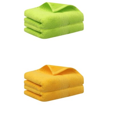 Unique Bargains Bathroom Durable Lightweight Quick Drying Cotton Hand Towel 4 Pcs