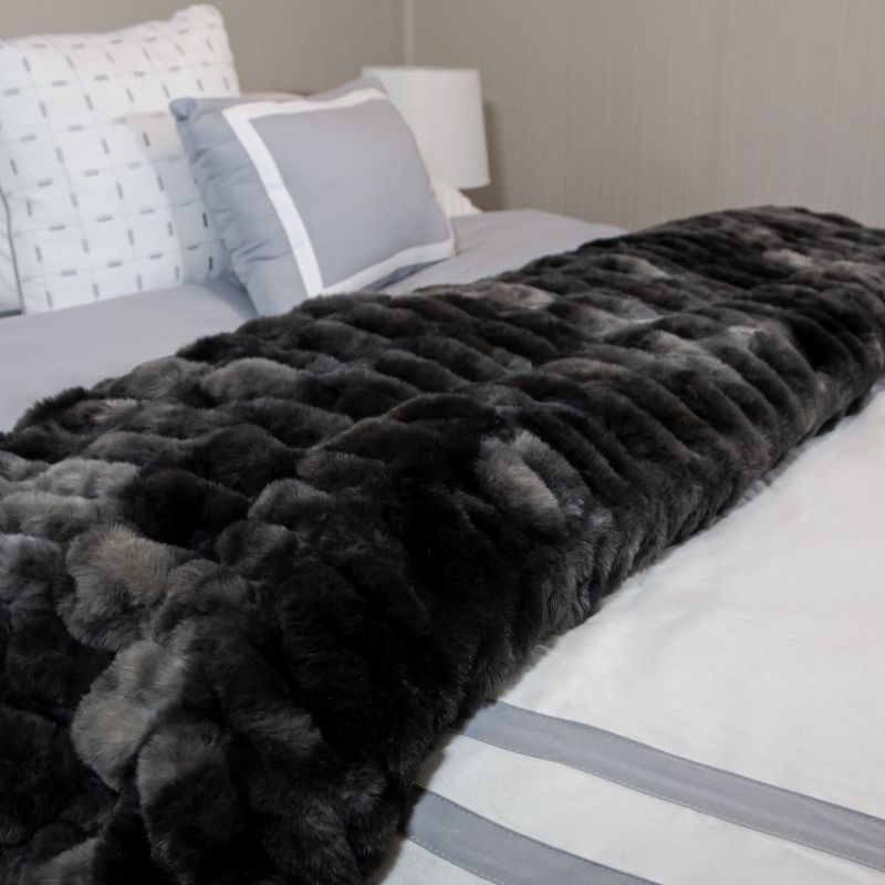 Lavish Home 60x80 Jacquard Faux Fur Blanket, 5 of 12