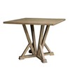 45” Solid Rubberwood Square Counter Table, Antique Finish, Rustic Distressed Look, 36” High, Seats 4 - 3 of 4