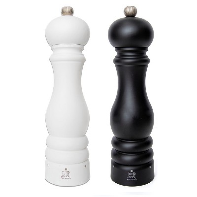 Peugeot Paris uSelect Salt and Pepper Mill Set - 9in Matte Black Pepper Mill & 9in Matte White Salt Mill