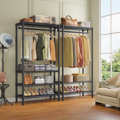 Black 3-Tier Wire Freestanding Closet System