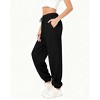 Women's Jogger Pants Casual Drawstring Waist Wide Leg Tapered Sweatpants with Side Pockets - 2 of 4