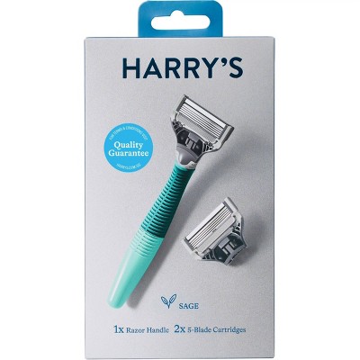 Harry's 5-Blade Men's Razor - 1 Razor Handle + 2 Razor Blade Refills - Sage Green