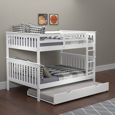 Full Full Mission Bunk Bed With Trundle Bed White Donco Kids Target