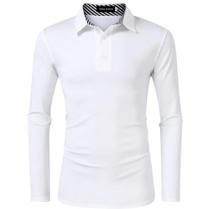Men's Casual Golf Shirt Athletic Long Sleeve T Shirts - 1 of 4