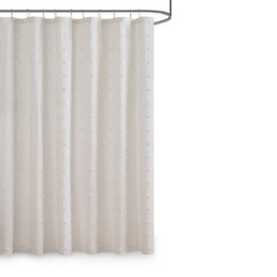 LunaLulinlk Cotton Jacquard Pom Pom Shower Curtain